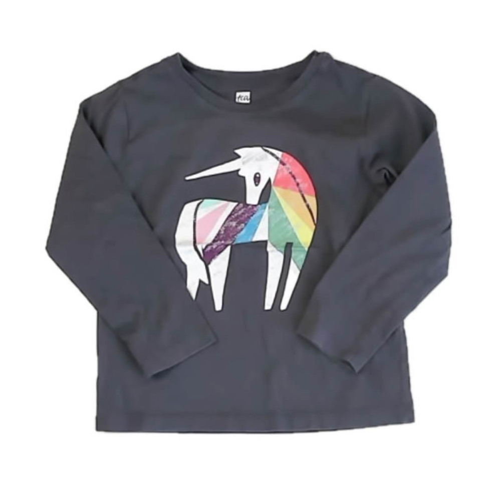 Tea Collection Girls Gray Unicorn T-Shirt size: 3T